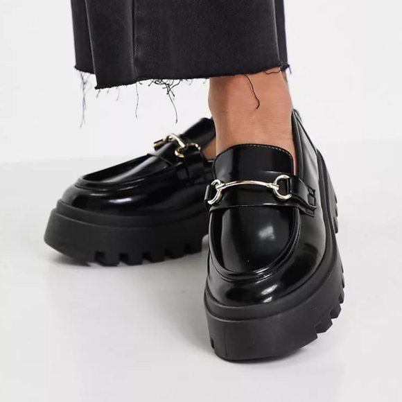 ASOS DESIGN Miller chunky loafers in black - Picture 1 of 7